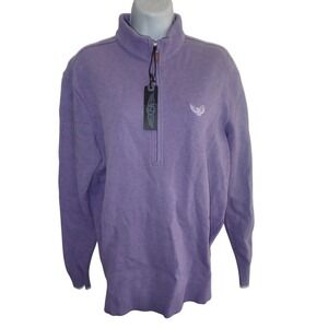 Straight Down Walsh Mens Purple Heathered Quarter Zip Pullover Sweater 60409 NWT